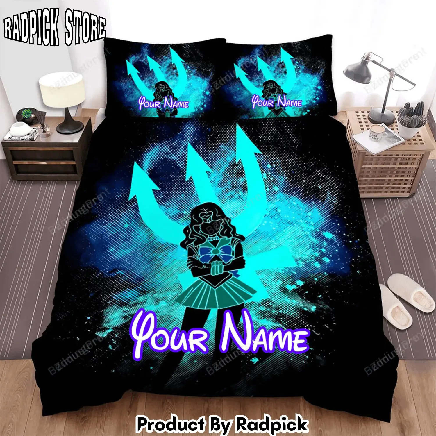 Radpick anime art neptune bed sheets duvet cover personalized name bedding sets rp3278769